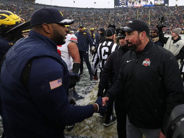 WATCH: Ryan Day, Sherrone Moore Derail Flag-Planting Attempt After Ohio State-Michigan Game