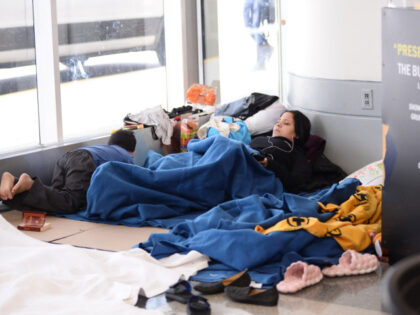 Hundreds of asylum seekers temporarily stay at the O'Hare International Airport in Ch