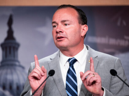 Sen. Mike Lee, R-Utah., speaks during the news conference in the Capitol on Tuesday, July