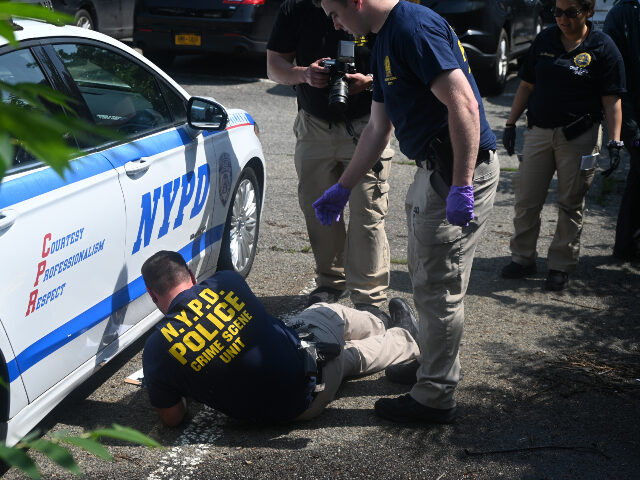 NYPD vehicle and officers