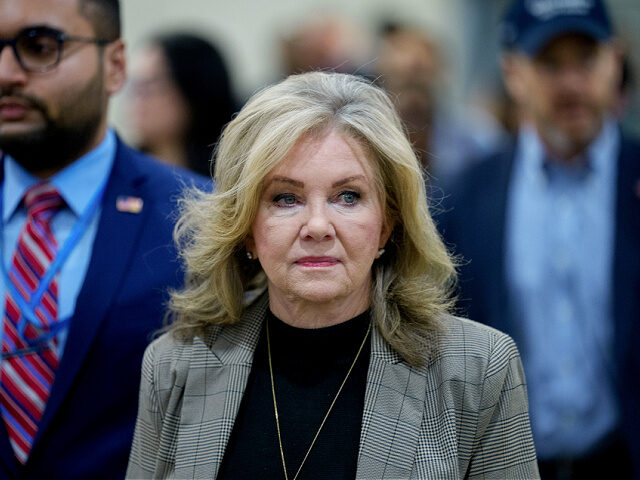 Senator Marsha Blackburn, a Republican from Tennessee, in the Senate Subway of the US Capi