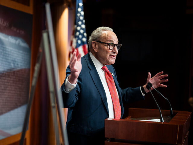 November5-2025-Senate-Minority-Leader-Chuck-Schumer-getty WASHINGTON,DC - NOVEMBER 5: Senate Minority Leader Chuck Schumer (D-N.Y.) speaks at a news