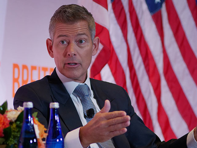 Transportation Secretary Sean Duffy during a discussion with Breitbart News Washington Bur