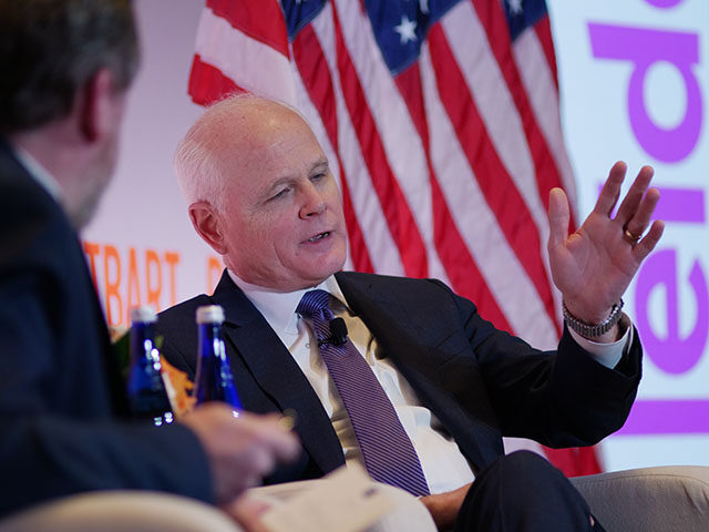 Leidos CEO Tom Bell speaks during a Breitbart News policy event in Washington, DC, on Frid