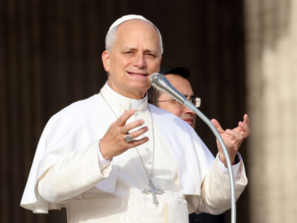 Pope Leo XIV greets faithful and pilgrims gathered in St. Peter's Square before a Mas