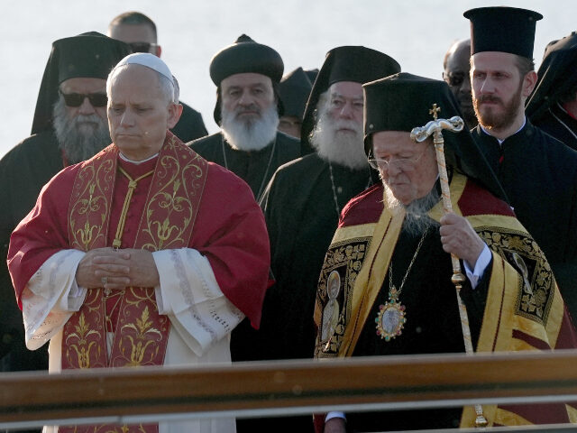Pope Leo XIV attends a ceremony marking the 1700th anniversary of the First Council of Nic