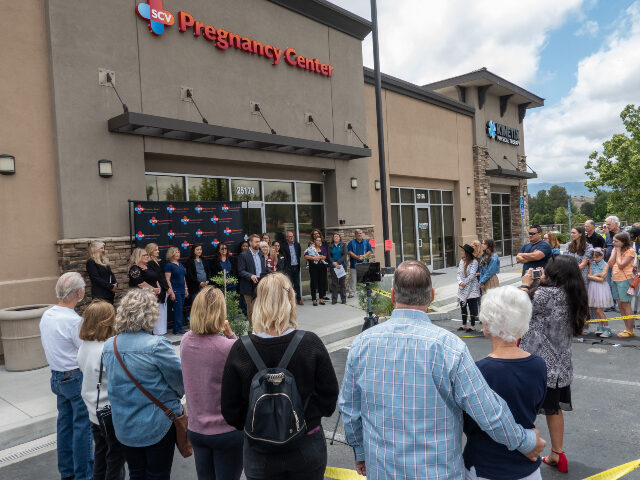 SANTA CLARITA, CA - MAY 24: A press conference was held at the SCV Pregnancy Center in San