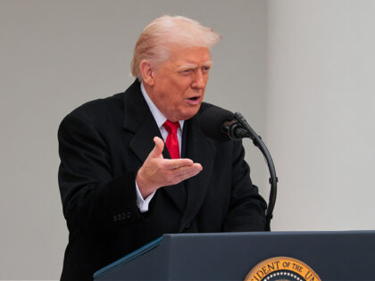 WASHINGTON, DC - NOVEMBER 25: U.S. President Donald Trump delivers remarks during the 78th