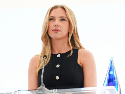 Scarlett Johansson speaks onstage at Newport Beach Film Festival Honors and Variety's