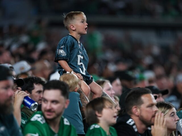 PHILADELPHIA, PENNSYLVANIA - AUGUST 7: Philadelphia Eagles fans watch play during the firs