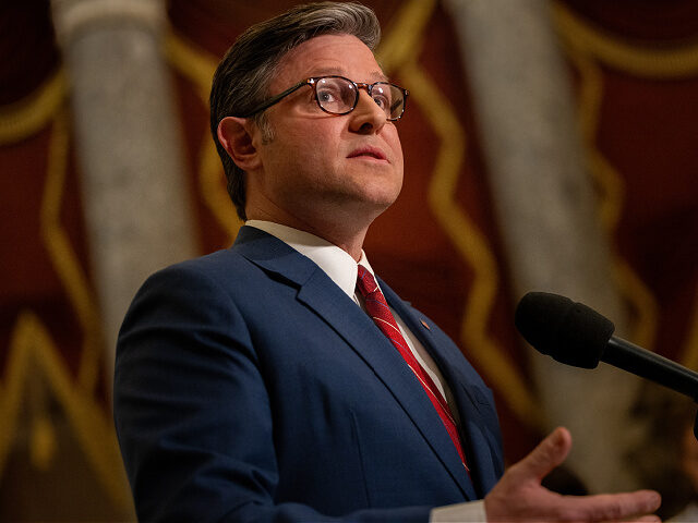 WASHINGTON, DC - NOVEMBER 12: Speaker of the House Mike Johnson (R-LA) speaks at a press c