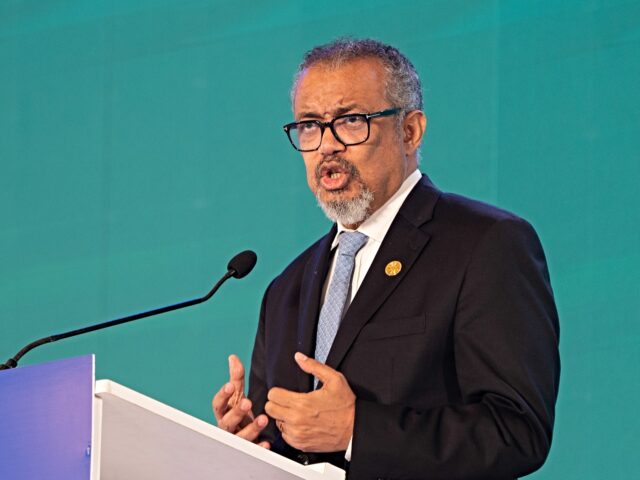 Tedros Adhanom Ghebreyesus, director-general of World Health Organization (WHO), speaks at