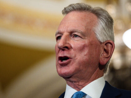 Sen. Tommy Tuberville (R-AL) speaks during a news conference following the weekly Senate R