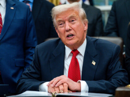 US President Donald Trump speaks prior to signing funding legislation to reopen the US gov