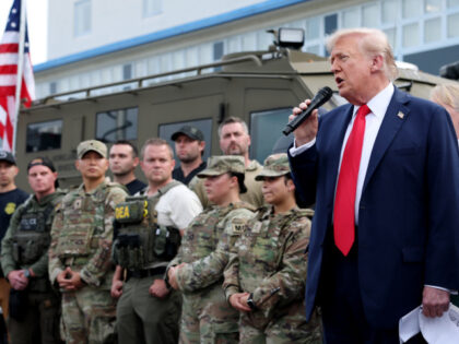 U.S. President Donald Trump visits the U.S. Park Police Anacostia Operations Facility on A