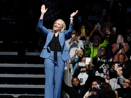 Virginia Democratic gubernatorial candidate Abigail Spanberger arrives on stage during a c