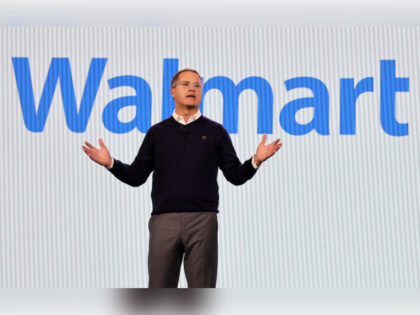 Walmart Inc. President and CEO Doug McMillon delivers a keynote address during CES 2024 at
