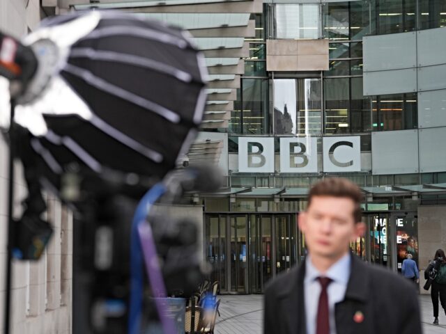 Media outside BBC Broadcasting House in London following the resignation of BBC Director-G