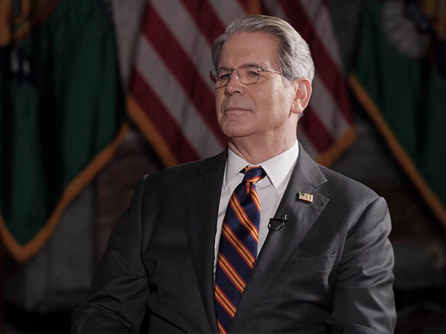 bbd-bessent U.S. Treasury Secretary Scott Bessent sits for an interview with Breitbart's Alex Mar