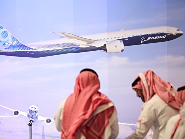 An image of the Boeing Co. 777-9 passenger aircraft, a variant of the 777X, at the Boeing