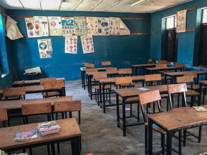 A general view of a classroom at St. Mary's Catholic School in Papiri, Agwarra local gover