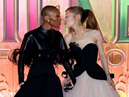 NEW YORK, NEW YORK - NOVEMBER 17: Cynthia Erivo and Ariana Grande attend the "Wicked: For