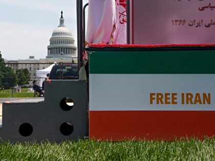 The "Free Iran" display on the National Mall in Washington, DC, US, on Sunday, June 22, 20