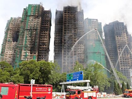TAI PO, HONG KONG, CHINA - NOVEMBER 27: Rescue efforts continue at the Wang Fuk Court resi