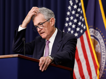 Federal Reserve Chairman Jerome Powell speaks during a news conference on September 18, 20