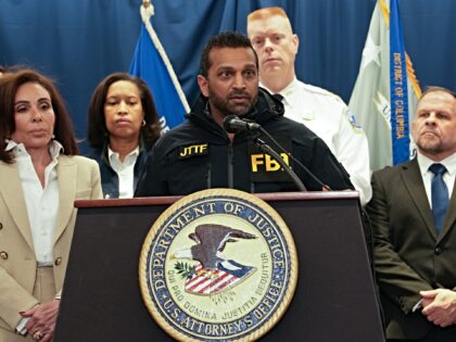 WASHINGTON, DC - NOVEMBER 27: FBI Director Kash Patel speaks to the press as US Attorney f