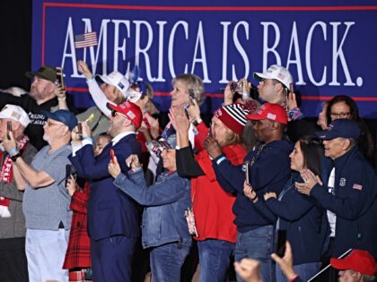 LAS VEGAS, NEVADA - JANUARY 25: Supporters cheer as U.S. President Donald Trump speaks at