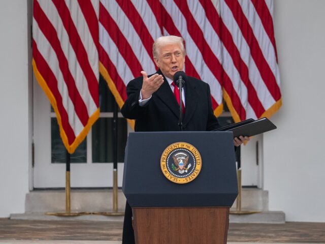 U.S. President Donald Trump speaks during the National Thanksgiving Turkey Pardoning Cerem