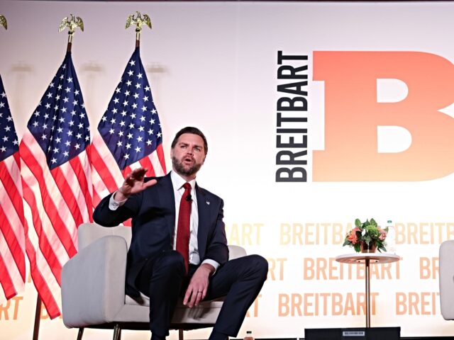 WASHINGTON, DC - NOVEMBER 20: U.S. Vice President JD Vance participates in a fireside chat