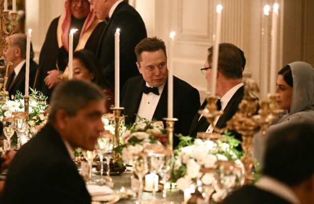 Billionaire Elon Musk was among those attending the official dinner at the White House