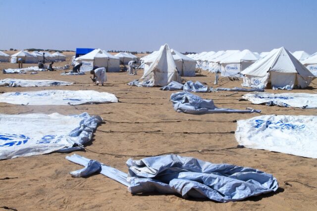 Exhausted health workers have been treating patients in makeshift tents at Al-Dabbah camp