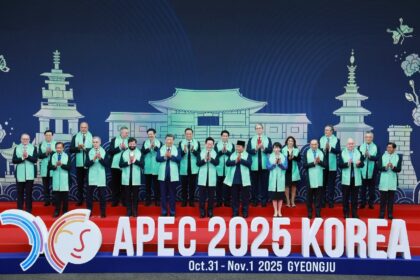 This handout photo from APEC 2025 KOREA via Yonhap taken and released on November 1, 2025
