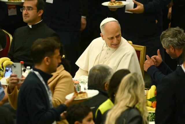 Pope Leo lunched with more than 1,300 homeless and disadvantaged people, disabled people a