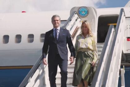 A screengrab of footage released by the US Department of Defense shows Pentagon chief Pete