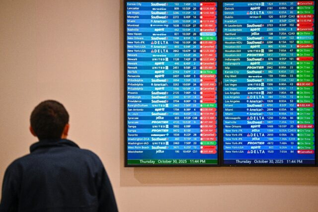 US officials said the scheduled capacity for flights is being cut by 10 percent in 40 busy