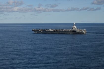 The USS Gerald R. Ford, the world’s largest aircraft carrier, arrived in Latin America a