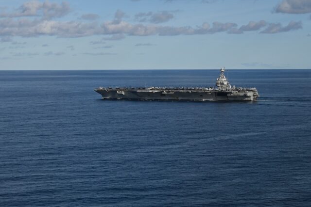 The USS Gerald R. Ford, the world’s largest aircraft carrier, arrived in Latin America a