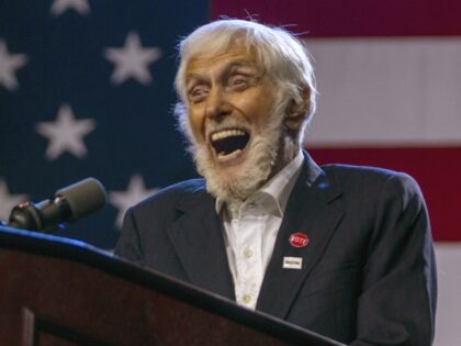 Actor and comedian Dick Van Dyke, 94, speaks before the arrival of Democratic presidential