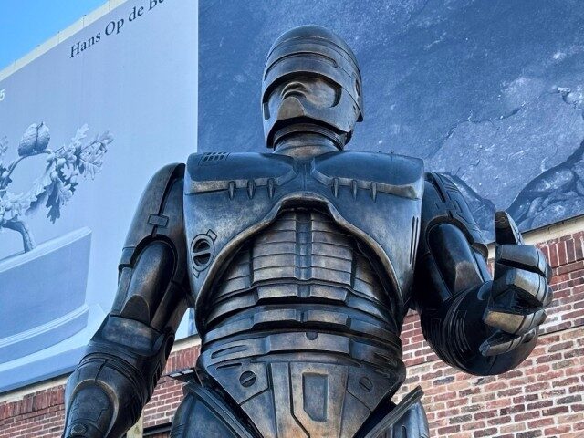 AP25338609063311 A statue of RoboCop stands outside a business in Detroit's Eastern Market area, Thursday,