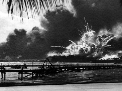 (FILE PHOTO) The USS Shaw explodes during the Japanese raid on Pearl Harbor December 7, 19