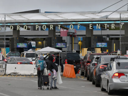 The San Ysidro Port of Entry crossing is in Tijuana, Baja California, Mexico, on February