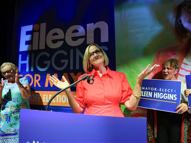 MIAMI, FLORIDA - DECEMBER 09: Miami Mayor-elect Eileen Higgins speaks to supporters as she
