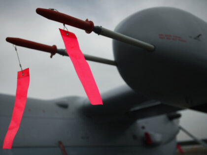 Data sensors protrude from the wing of the Eitan, the Israeli Air Force's latest gene