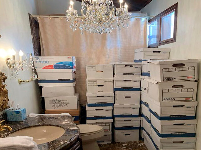 FBI-raid-Trump-Mar-a-Lago-2022-filephoto-ap This image, contained in the indictment against former President Donald Trump, shows boxes