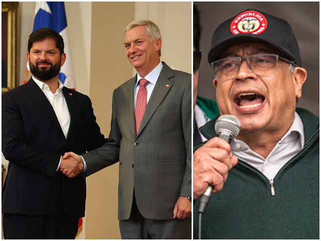 Gabriel Boric, Jose Antonio Kast, Gustavo Petro President of Chile Gabriel Boric receives President-elect José Antonio Kast during a meet