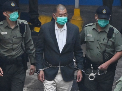 (FILES) In this file photo taken on December 12, 2020, Hong Kong pro-democracy media tycoo